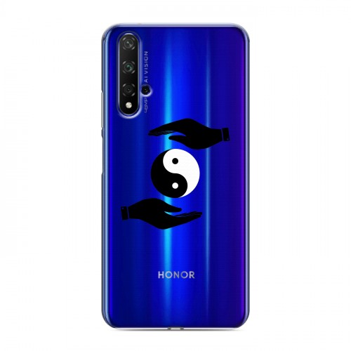 Полупрозрачный дизайнерский силиконовый чехол для Huawei Honor 20 Инь и ян