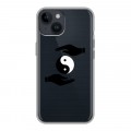 Полупрозрачный дизайнерский пластиковый чехол для Iphone 14 Инь и ян