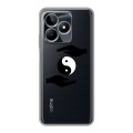 Полупрозрачный дизайнерский пластиковый чехол для Realme C53 Инь и ян