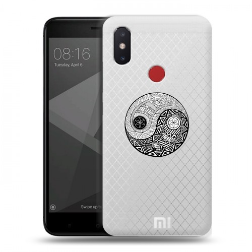 Полупрозрачный дизайнерский пластиковый чехол для Xiaomi Mi8 SE Инь и ян