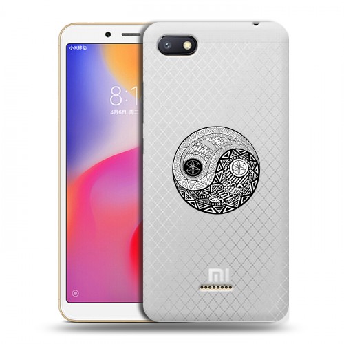 Полупрозрачный дизайнерский пластиковый чехол для Xiaomi RedMi 6A Инь и ян