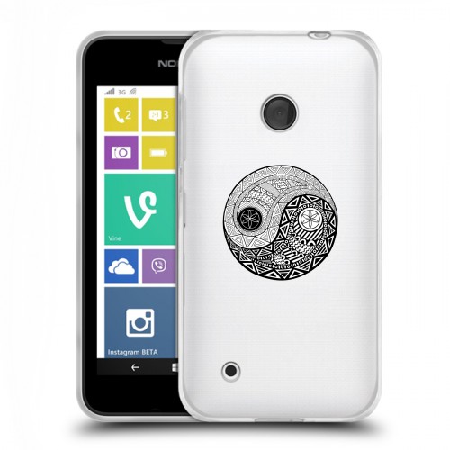 Полупрозрачный дизайнерский пластиковый чехол для Nokia Lumia 530 Инь и ян