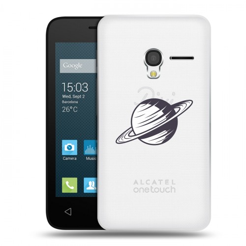 Полупрозрачный дизайнерский пластиковый чехол для Alcatel One Touch Pixi 3 (4.0) Космос