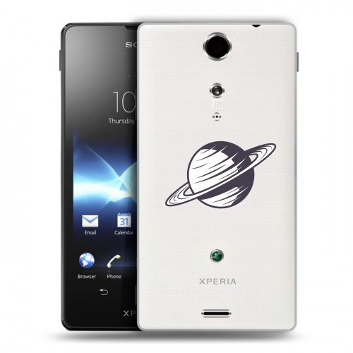 Полупрозрачный дизайнерский пластиковый чехол для Sony Xperia TX Космос