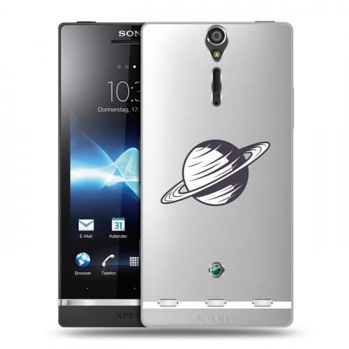 Полупрозрачный дизайнерский пластиковый чехол для Sony Xperia S Космос