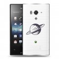 Полупрозрачный дизайнерский пластиковый чехол для Sony Xperia acro S Космос