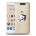 Полупрозрачный дизайнерский пластиковый чехол для ZTE Blade V8 Космос