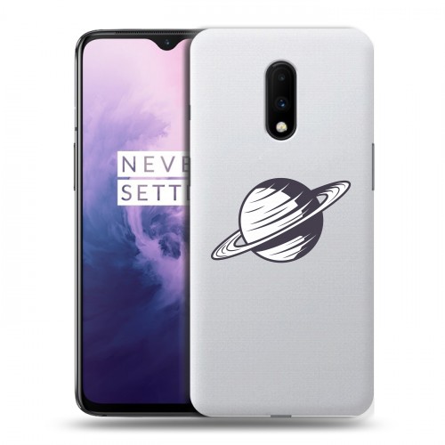 Полупрозрачный дизайнерский пластиковый чехол для OnePlus 7 Космос