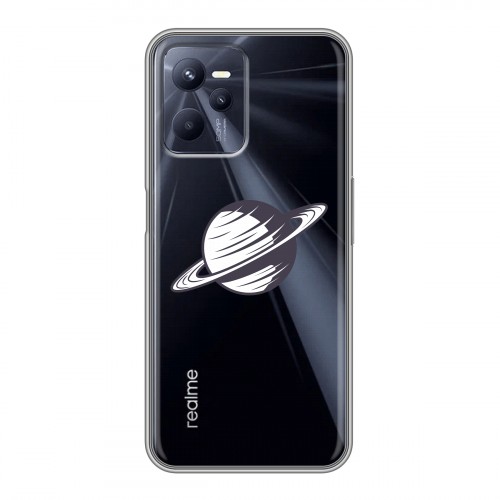 Полупрозрачный дизайнерский силиконовый чехол для Realme C35 Космос