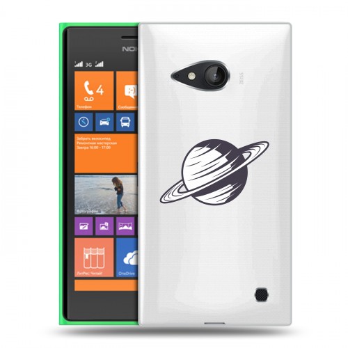 Полупрозрачный дизайнерский пластиковый чехол для Nokia Lumia 730/735 Космос