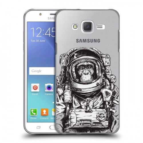 Полупрозрачный дизайнерский пластиковый чехол для Samsung Galaxy J5 Космос