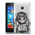 Полупрозрачный дизайнерский пластиковый чехол для Microsoft Lumia 435 Космос