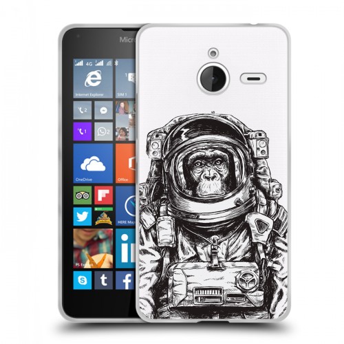 Полупрозрачный дизайнерский пластиковый чехол для Microsoft Lumia 640 XL Космос