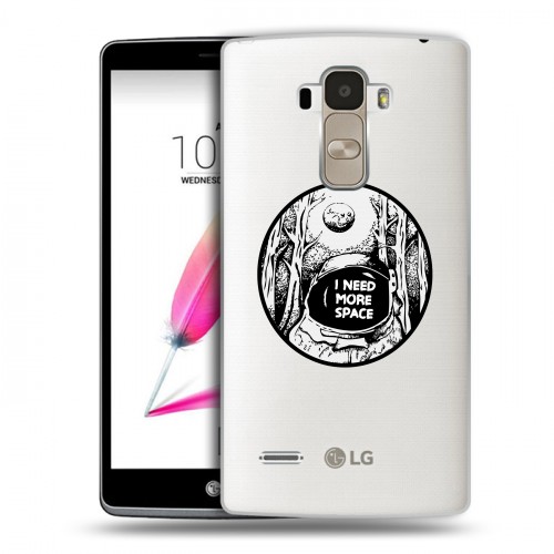 Полупрозрачный дизайнерский силиконовый чехол для LG G4 Stylus Космос