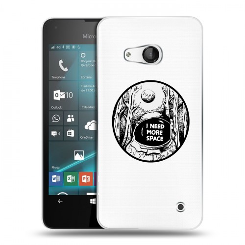Полупрозрачный дизайнерский пластиковый чехол для Microsoft Lumia 550 Космос