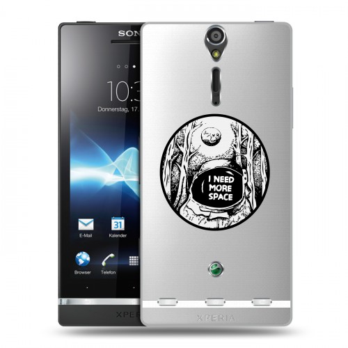 Полупрозрачный дизайнерский пластиковый чехол для Sony Xperia S Космос