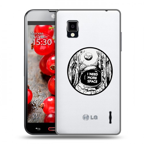 Полупрозрачный дизайнерский пластиковый чехол для LG Optimus G Космос