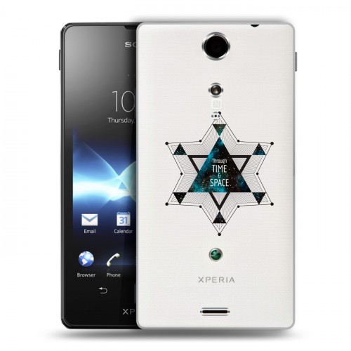 Полупрозрачный дизайнерский пластиковый чехол для Sony Xperia TX Космос