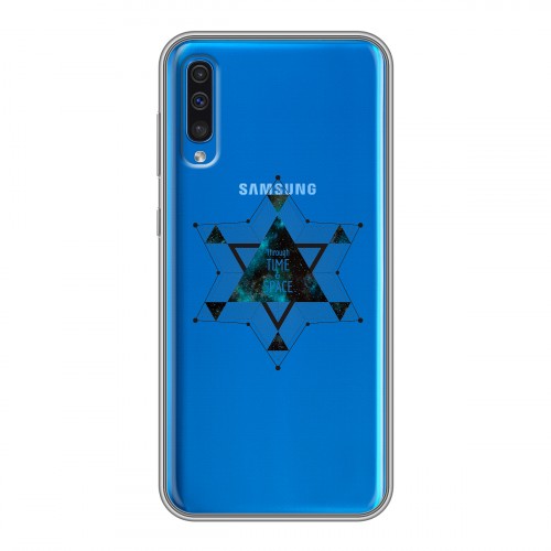 Полупрозрачный дизайнерский пластиковый чехол для Samsung Galaxy A50 Космос