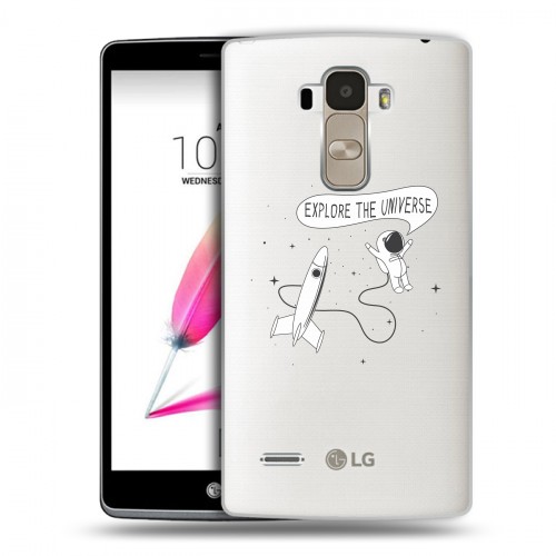 Полупрозрачный дизайнерский пластиковый чехол для LG G4 Stylus Космос