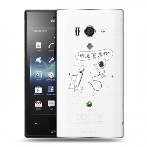 Полупрозрачный дизайнерский пластиковый чехол для Sony Xperia acro S Космос