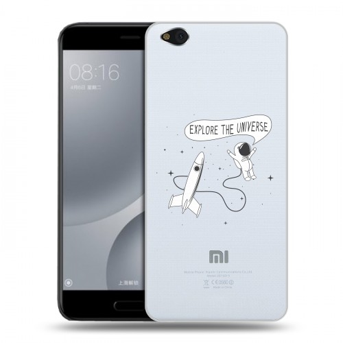 Полупрозрачный дизайнерский пластиковый чехол для Xiaomi Mi5C Космос