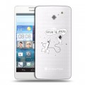 Полупрозрачный дизайнерский пластиковый чехол для Huawei Ascend D2 Космос