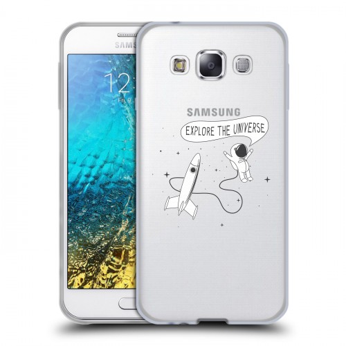 Полупрозрачный дизайнерский пластиковый чехол для Samsung Galaxy E5 Космос