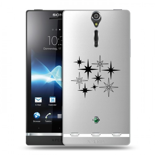 Полупрозрачный дизайнерский пластиковый чехол для Sony Xperia S Космос