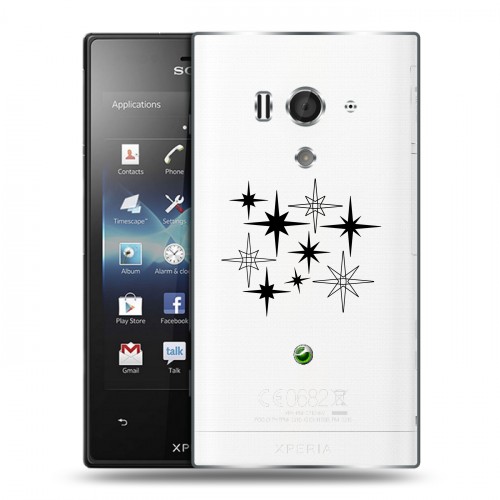 Полупрозрачный дизайнерский пластиковый чехол для Sony Xperia acro S Космос