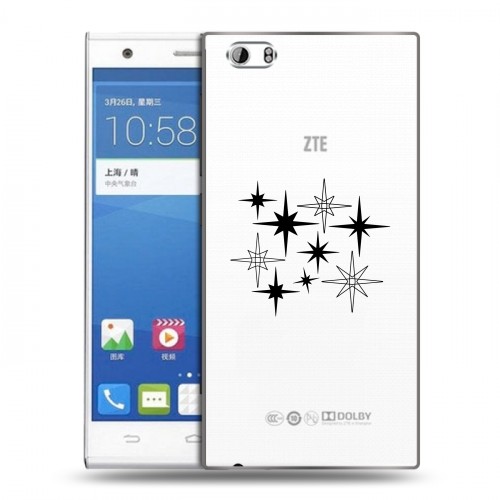 Полупрозрачный дизайнерский пластиковый чехол для ZTE Star 1 Космос