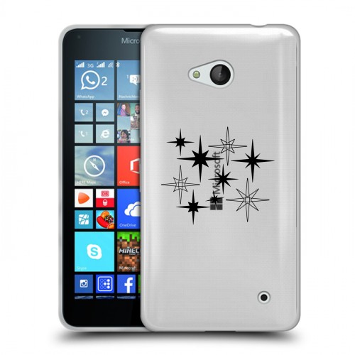Полупрозрачный дизайнерский пластиковый чехол для Microsoft Lumia 640 Космос