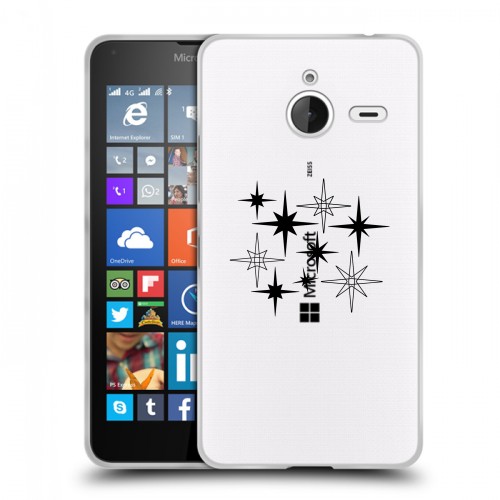 Полупрозрачный дизайнерский пластиковый чехол для Microsoft Lumia 640 XL Космос