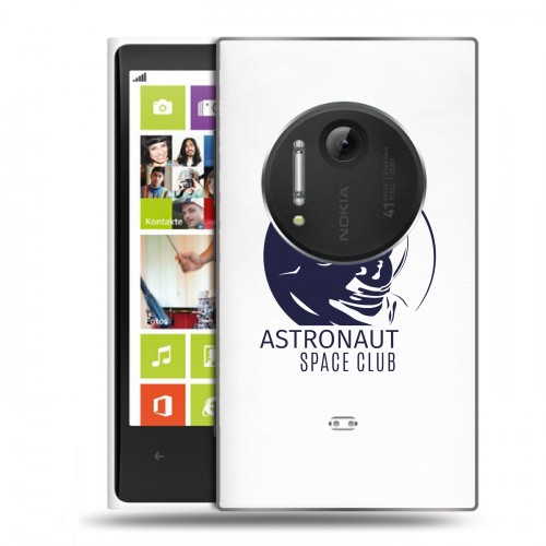 Полупрозрачный дизайнерский пластиковый чехол для Nokia Lumia 1020 Прозрачный космос