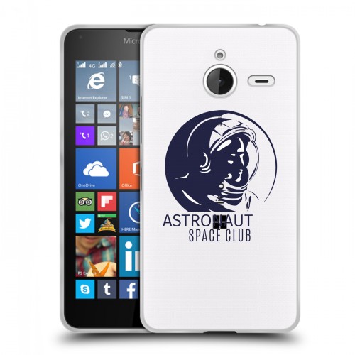Полупрозрачный дизайнерский пластиковый чехол для Microsoft Lumia 640 XL Прозрачный космос