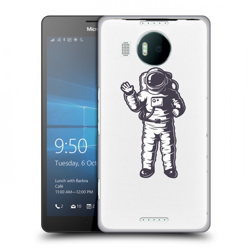 Полупрозрачный дизайнерский пластиковый чехол для Microsoft Lumia 950 XL Прозрачный космос