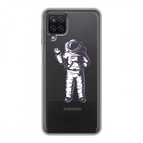 Полупрозрачный дизайнерский пластиковый чехол для Samsung Galaxy A12 Прозрачный космос