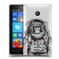 Полупрозрачный дизайнерский пластиковый чехол для Microsoft Lumia 435 Прозрачный космос