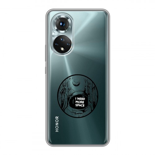 Полупрозрачный дизайнерский пластиковый чехол для Huawei Honor 50 Прозрачный космос