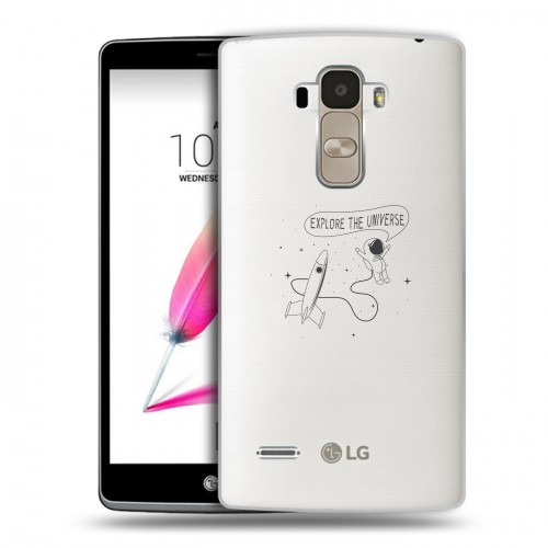 Полупрозрачный дизайнерский пластиковый чехол для LG G4 Stylus Прозрачный космос