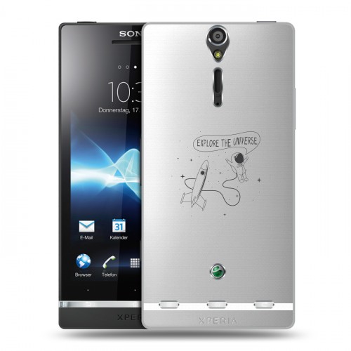 Полупрозрачный дизайнерский пластиковый чехол для Sony Xperia S Прозрачный космос