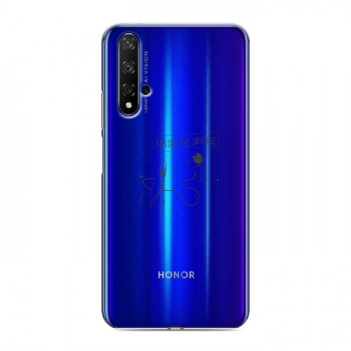 Полупрозрачный дизайнерский пластиковый чехол для Huawei Honor 20 Прозрачный космос