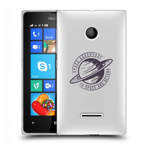 Полупрозрачный дизайнерский пластиковый чехол для Microsoft Lumia 435 Прозрачный космос