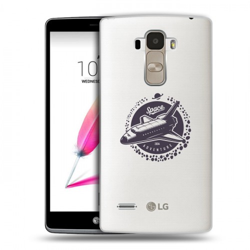 Полупрозрачный дизайнерский силиконовый чехол для LG G4 Stylus Прозрачный космос