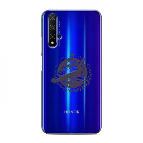 Полупрозрачный дизайнерский пластиковый чехол для Huawei Honor 20 Прозрачный космос