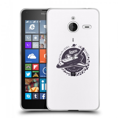 Полупрозрачный дизайнерский пластиковый чехол для Microsoft Lumia 640 XL Прозрачный космос