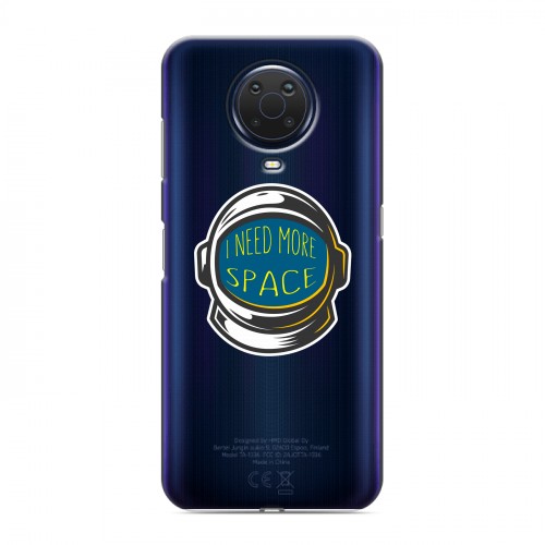 Полупрозрачный дизайнерский силиконовый с усиленными углами чехол для Nokia G20 Прозрачный космос