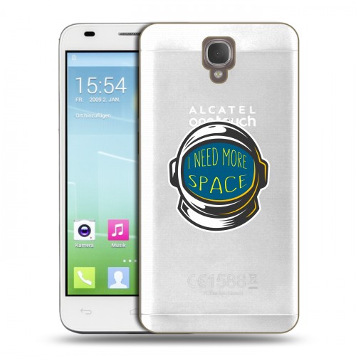 Полупрозрачный дизайнерский пластиковый чехол для Alcatel One Touch Idol 2 S Прозрачный космос