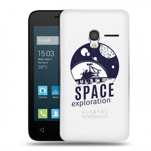 Полупрозрачный дизайнерский пластиковый чехол для Alcatel One Touch Pixi 3 (4.0) Прозрачный космос
