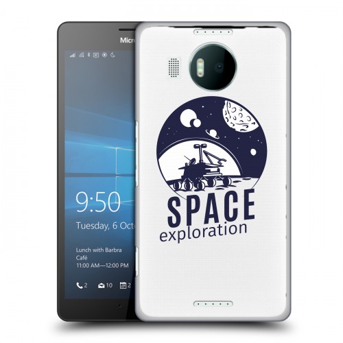 Полупрозрачный дизайнерский пластиковый чехол для Microsoft Lumia 950 XL Прозрачный космос